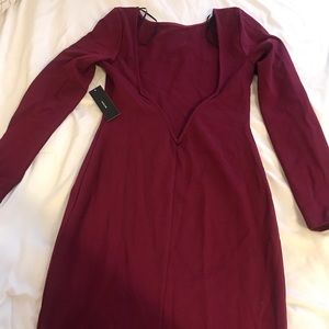 Burgundy long sleeve dress